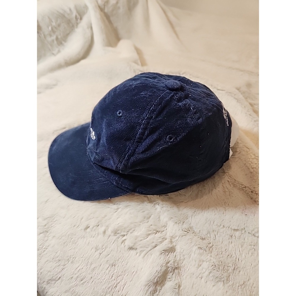 Adidas Hat Cap Adult Adjustable Strap Corduroy Trefoil Panel Blue One Size OSFM - Picture 3 of 9
